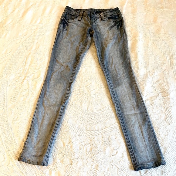 Like-New Vintage Y2K Hot Topic Grey Skinny Jeans - Picture 9 of 10